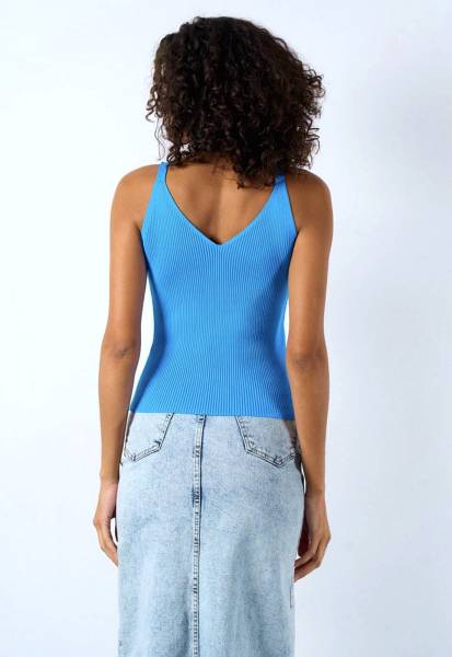 New V-Neck Top- Electric Blue