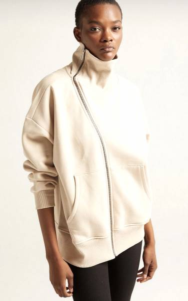 Asymmetric Hoodie- Beige