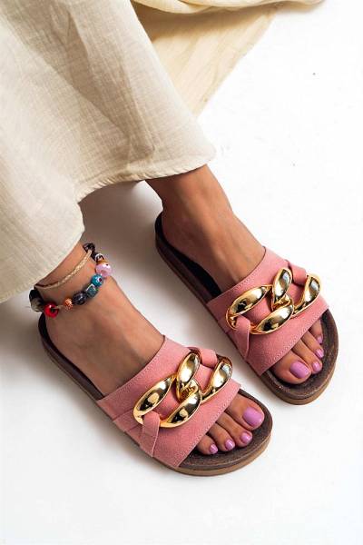 "Marlin" Sandals - Σουέτ- Pink