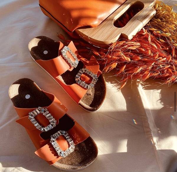 "Pollyanna" Sandals- Orange